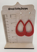 Load image into Gallery viewer, Genuine Leather Earrings - Cut Out Teardrop Earrings - Green - Statement Earrings - Honeycomb