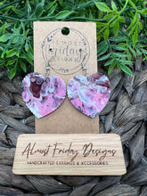 Load image into Gallery viewer, Acrylic Earrings - Hearts - Valentine's Day - Pink - Purple - White - Marbled - Heart Earrings - Statement Earrings