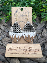 Load image into Gallery viewer, Wood Earrings - Evergreen Trees - Winter - Trees - Statement Earrings - Pine Trees - Winter Scene - Natural Wood Earrings