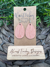 Load image into Gallery viewer, Genuine Leather Earrings - Peach - Fall Earrings - Textured Leather - Teardrop - Peach Earrings - Statement Earrings