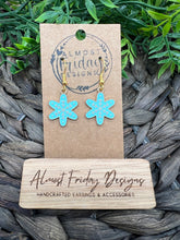 Load image into Gallery viewer, Enamel Earrings - Little Ladies - Blue - Gold - Snowflake - Small Earrings - Statement Earrings