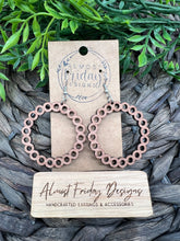 Load image into Gallery viewer, Wood Earrings - Circle - Hoops - Brown - Round - Sapele - Statement Earrings - Wood - Stained