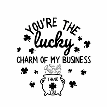 Load image into Gallery viewer, Sticker - Business - Happy Mail - Gold Transparent - Pot of Gold - St. Patrick's Day - Lucky Charm - Gold Glitter - Scallop Rainbow - Clover - Shamrock