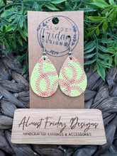 Load image into Gallery viewer, Genuine Leather Earrings - Softball -Softball Earrings - Statement Earrings - Sports - Teardrop