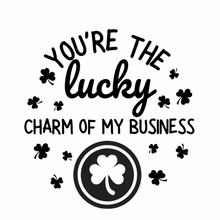 Load image into Gallery viewer, Sticker - Business - Happy Mail - Gold Transparent - St. Patricks Day - Lucky Charm - Gold Glitter - Scallop Rainbow - Clover - Shamrock