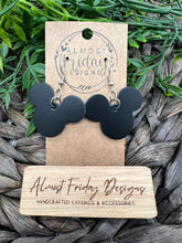 Load image into Gallery viewer, Genuine Leather Earrings - Mickey Earrings - Winter - Black - Cut Out Earrings - Matte Black - Statement Earrings