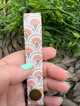 Load image into Gallery viewer, Genuine Leather Wristlet - Genuine Leather Accessories - Wristlet - Key Chain - Rainbow - Blue - Red - Orange - Olive -White - Boho