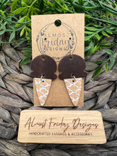Load image into Gallery viewer, Genuine Leather Earrings - Ice Cream - Chocolate - Ice Cream Cone - Brown- Summer -  Cork - Statement Earrings - Sweet Treat - Textured Leather