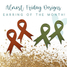 Load image into Gallery viewer, Genuine Leather Earrings - Leukemia - Awareness Ribbon - Cancer Awareness