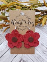 Load image into Gallery viewer, Genuine Leather Earrings - Sunflower Earrings - Fall Leather Genuine Leather Earrings - Fall Earrings - Floral