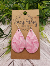 Load image into Gallery viewer, Genuine Leather Earrings - Breast Cancer Ribbon - Breast Cancer Awareness Ribbon Earrings - Cancer Awareness - Pink Ribbon