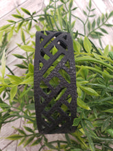 Load image into Gallery viewer, Genuine Leather Bracelet - Trellis Design - Trellis Leather Bracelet - Black Bracelet