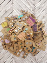 Load image into Gallery viewer, Genuine Leather Earrings - Stud Earrings - Colorful Leopard - Leopard Design