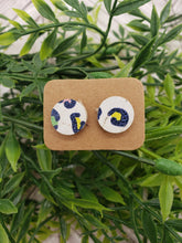 Load image into Gallery viewer, Genuine Leather Earrings - Stud Earrings - Colorful Leopard - Leopard Design
