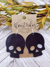 Load image into Gallery viewer, Genuine Leather Earrings - Halloween Earrings - Skulls - Day of the Dead - Skull Earrings