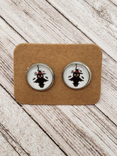 Load image into Gallery viewer, Glass Dome Halloween Studs - Halloween Earrings - Pumpkins - Stud Earrings