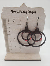Load image into Gallery viewer, Wood Earrings - Leopard Print - Natural Wood - Hoop Earrings - Walnut - Hoops