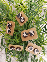 Load image into Gallery viewer, Wood Earrings - Stud Earrings - Leopard Earrings - Studs