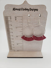 Load image into Gallery viewer, Genuine Leather Earrings - Hoop Earrings - Black Leather - Metal Hoops