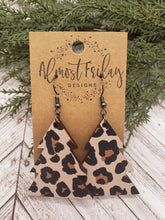 Load image into Gallery viewer, Wood Earrings - Christmas Tree - Christmas Tree Earrings - Leopard Print - Leopard Earrings