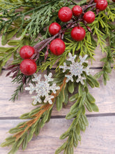 Load image into Gallery viewer, Acrylic Earrings - Snowflake Earrings - Christmas - Winter - Cut Out Earrings - Glitter - Silver - Statement Earrings - Stud Earrings