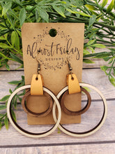 Load image into Gallery viewer, Wood Earrings - Natural Wood - Hoop Earrings - Walnut - Hoops