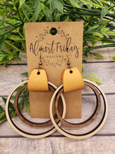Load image into Gallery viewer, Wood Earrings - Natural Wood - Hoop Earrings - Walnut - Hoops
