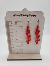 Load image into Gallery viewer, Acrylic Earrings - Jolly Earrings - Christmas - Winter - Cut Out Earrings - Red - Statement Earrings