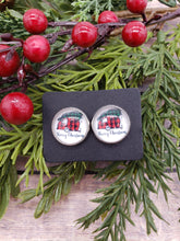 Load image into Gallery viewer, Glass Dome Christmas Studs - Christmas Earrings - Stud Earrings - Christmas Camper