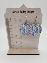 Load image into Gallery viewer, Genuine Leather Earrings - Red - Blue - Patriotic Earrings - Stripes - Layered Earrings - 4th of July - Circle Cut - Independence Day - USA - Olympics