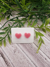 Load image into Gallery viewer, Acrylic Earrings - Hearts - Studs - Heart Studs - Valentine's Day - Acrylic Studs - Pink Earrings