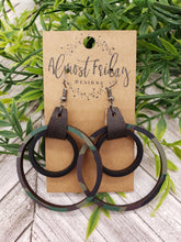 Load image into Gallery viewer, Wood Earrings - Camo Print - Natural Wood - Hoop Earrings - Hoops - Camouflage