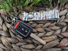 Load image into Gallery viewer, Genuine Leather Key Fob - Genuine Leather Accessories - Key Fob - Key Chain - Black and White - Stripes
