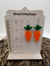 Load image into Gallery viewer, Acrylic Earrings - Carrot - Orange - Easter - Spring - Carrot Earrings - Garden - Veggie Earrings