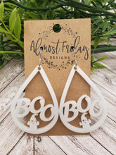 Load image into Gallery viewer, Acrylic Earrings - Halloween Earrings - Ghost - Teardrop - Statement Earrings - Boo Earrings - Halloween