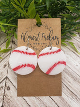Load image into Gallery viewer, Acrylic Earrings - Spring Earrings - Baseball - Baseball Earrings - Statement Earrings