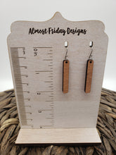 Load image into Gallery viewer, Wood Earrings - Bar - Gray - Statement Earrings - Bar Earrings - Wooden Earrings