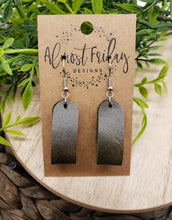 Load image into Gallery viewer, Genuine Leather Earrings - Olive - Loop Earrings - Dark Olive - Statement Earrings - Rounded Loop