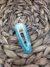 Load image into Gallery viewer, Hair Clip - Resin Clip - Blue - Hair Accessory - Girl's Hair Accessory - Alligator Clip - Blue Glitter