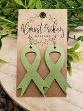Load image into Gallery viewer, Genuine Leather Earrings - Lymphoma - Awareness Ribbon - Cancer Awareness