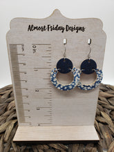 Load image into Gallery viewer, Genuine Leather Earrings - Circle Earrings - Metallic - Gold - Spotted - Boho - Brush Strokes - Gold - Metallic Gold - Statement Earrings