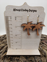 Load image into Gallery viewer, Wooden Earrings - Palm Tree - White Oak - Wood - Summer - Statement Earrings