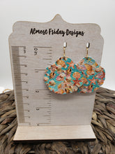 Load image into Gallery viewer, Genuine Leather Earrings - Seashell - Shell Earrings - Coral - Statement Earrings - Fringe - Summer Earrings