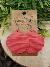 Load image into Gallery viewer, Genuine Leather Earrings - Seashell - Shell Earrings - Coral - Textured Leather - Statement Earrings - Fringe - Summer Earrings