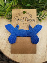 Load image into Gallery viewer, Genuine Leather Earrings - Blue - Metallic - Patriotic Earrings - Eagle - Bird - 4th of July - Independence Day - USA - Olympics