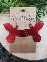 Load image into Gallery viewer, Genuine Leather Earrings - Red - Metallic - Patriotic Earrings - Eagle - Bird - 4th of July - Independence Day - USA - Olympics