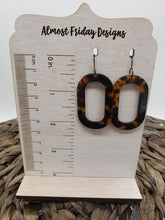 Load image into Gallery viewer, Acrylic Earrings - Oval Cut Out Earrings - Tortoise Shell - Statement Earrings
