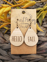 Load image into Gallery viewer, Wood Earrings - Teardrop - White Oak - Statement Earrings - Hello Fall - Wooden Earrings - Statement Earrings