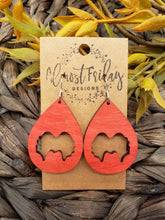 Load image into Gallery viewer, Wood Earrings - Halloween Earrings - Pocus - Winifred - Statement Earrings - Orange Earrings - Halloween - Sanderson Earrings