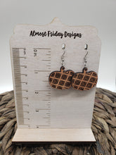 Load image into Gallery viewer, Wood Earrings - Pumpkins - Halloween Earrings - Fall Earrings - Statement Earrings - Plaid - Halloween - Fall - Wooden Earrings - Mahogany